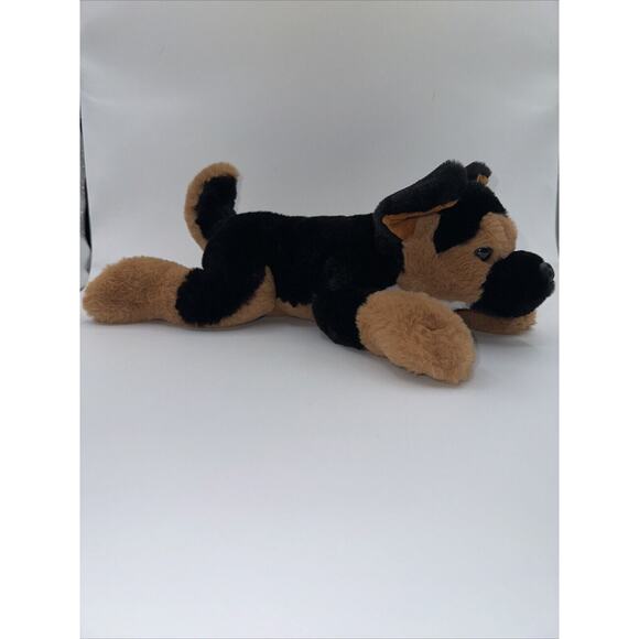 FAO SCHWARZ Adopt A‎ Pets 15" Toy Plush Floppy Lying German Shepherd- Preowned - Picture 1 of 13